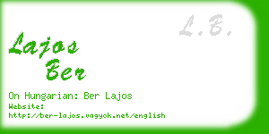 lajos ber business card